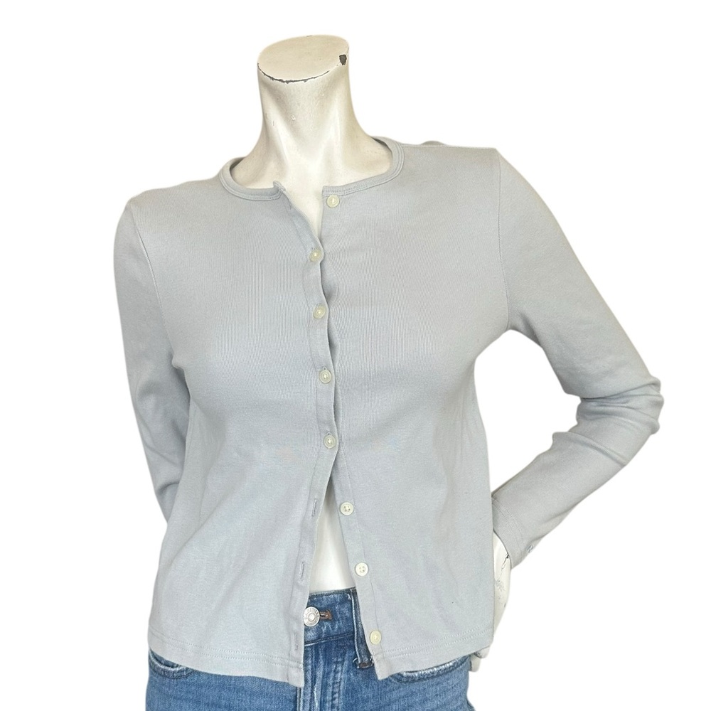Vintage Y2K Ralph Lauren T Shirt Pale Seafoam Button Down Casual Cotton Cardigan